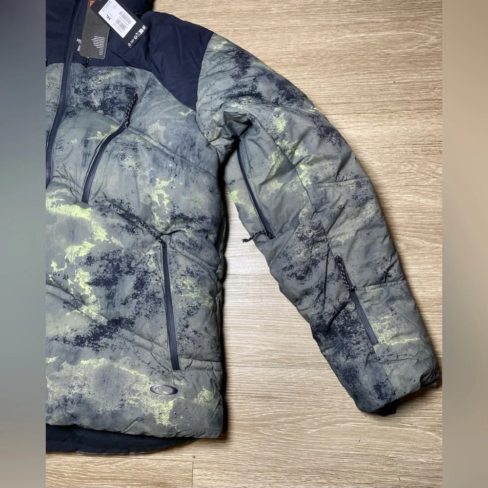 Men Size 2XL Oakley TC Ryykinn Ski & Snowboard Oxidation Print Green Jacket *NEW